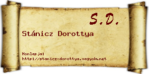 Stánicz Dorottya névjegykártya